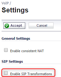 Disabling SIP Transformations