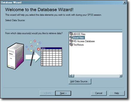 open the SPSS database wizard