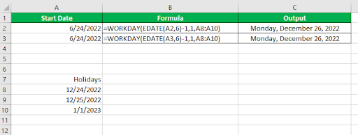 How to use the workday function in excel EX5