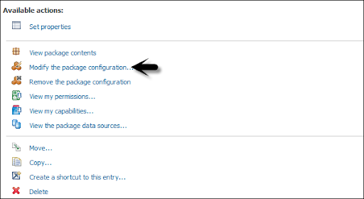 package configuration